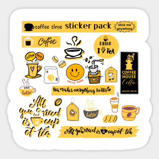 coffee time sticker, stick me  anywere Sticker